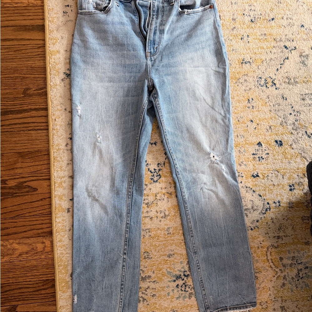Abercrombie & Fitch High Rise Mom Jeans - Light Blue - Picture 2 of 2